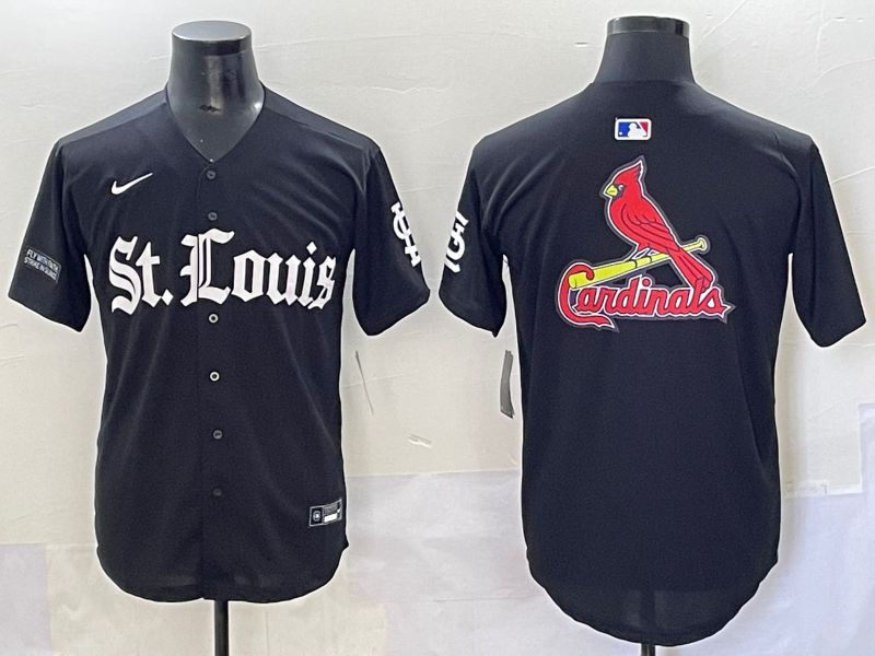 Men 2025 St.Louis Cardinals Blank Black Five generations Joint Name Nike MLB Jersey style 6